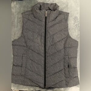 Lands' End Black and White Herringbone Vest